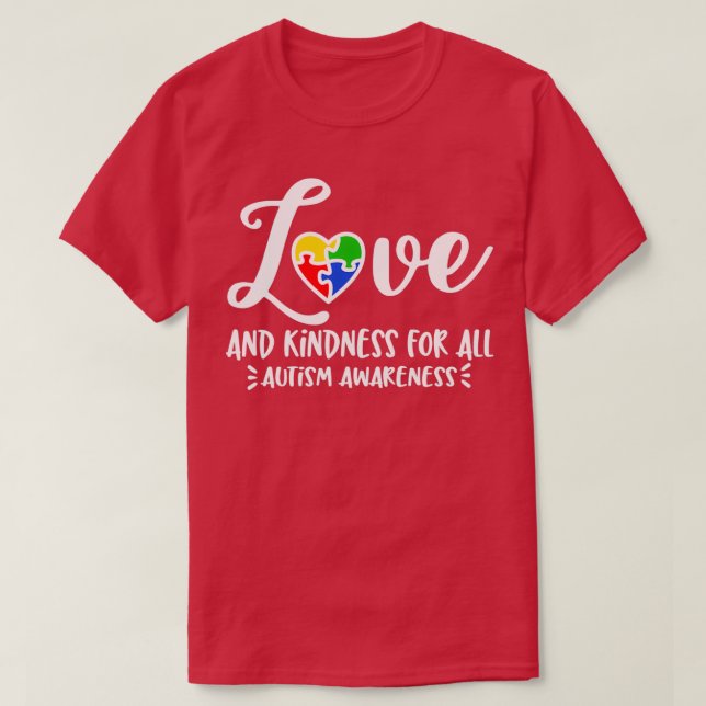 Camiseta Autismo autismo conciencia amabilidad amor arcoiri (Diseño del anverso)