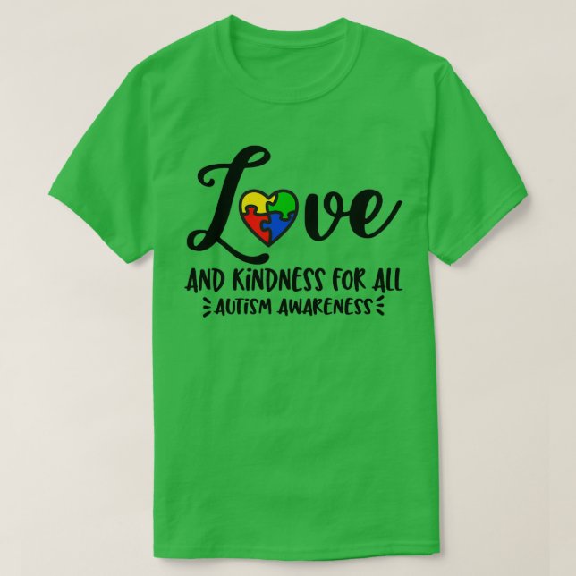 Camiseta Autismo autismo conciencia amabilidad amor arcoiri (Diseño del anverso)