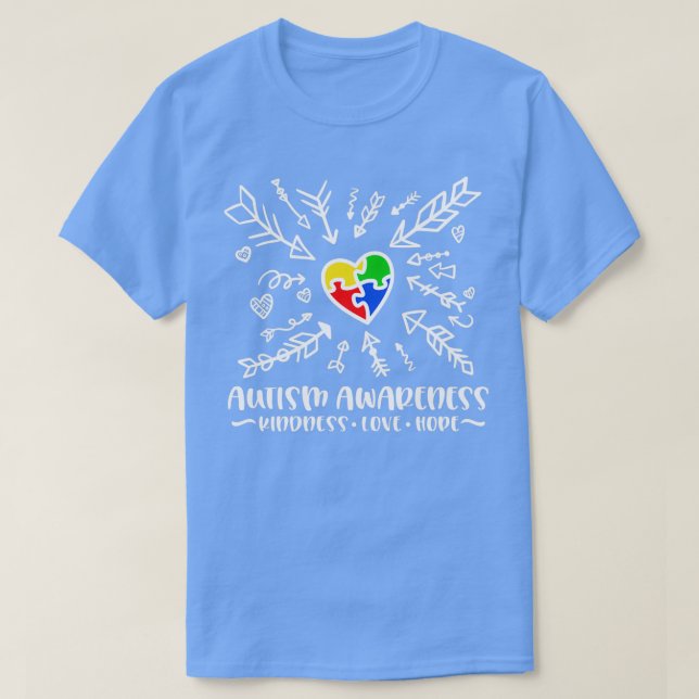 Camiseta Autismo autismo conciencia amabilidad amor esperan (Diseño del anverso)
