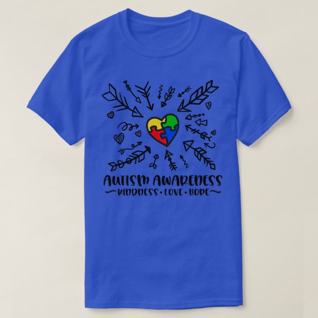 Camiseta Autismo autismo conciencia amabilidad amor esperan (Diseño del anverso)