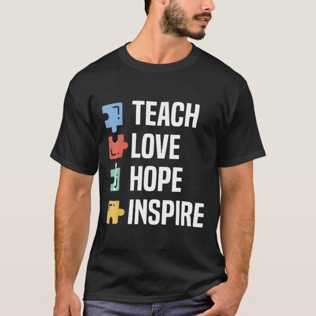 Camiseta Autismo-Autismo Profesor Especial Educación Enseña (Anverso)