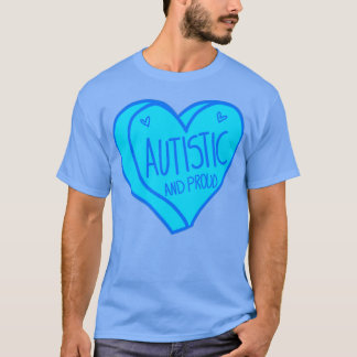 Camiseta Autismo autista y orgulloso del corazón azul