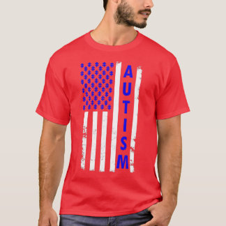 Camiseta Autismo Bandera Estadounidense Campaña Rompecabeza
