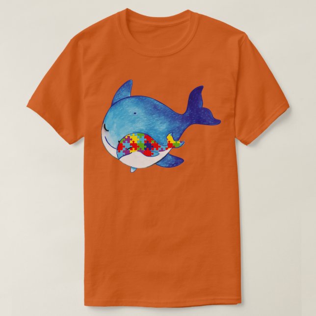 Camiseta Autismo Bebé Ballena Papá Mamá Rompió La Concienci (Diseño del anverso)