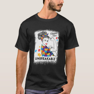 Camiseta Autismo blanqueado Mamá Inquebrantable Conciencia 
