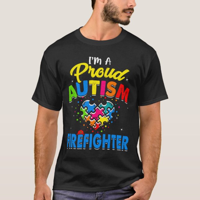 Camiseta Autismo Bombardero Autismo Conciencia Acepta Apoyo (Anverso)