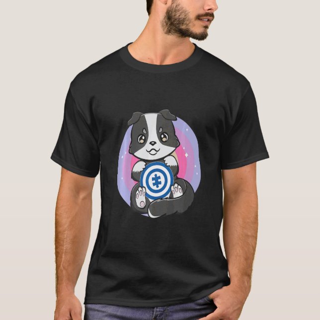Camiseta Autismo Border Collie Pieza de Rompecabezas Perro  (Anverso)