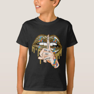 Camiseta Autismo Borrador de labios rompe el autismo Concie