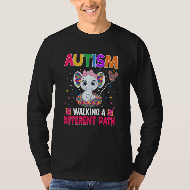 Camiseta Autismo Caminando Por Otro Camino Apoya La Guerra  (Anverso)