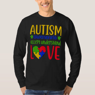 Camiseta Autismo Conciencia acepta entender que el amor es 