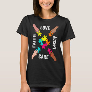 Camiseta Autismo Conciencia Aceptación de pieza de rompecab