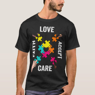 Camiseta Autismo Conciencia Aceptación de piezas de rompeca