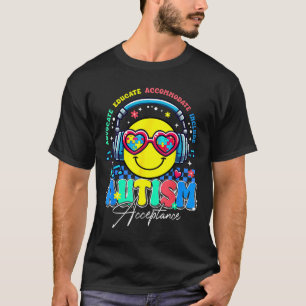 Camiseta Autismo Conciencia Aceptación Sonrisa cara a cara