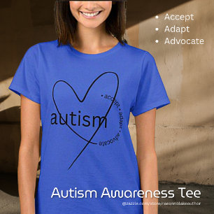 Camiseta Autismo Conciencia Aceptar Adaptar Defend