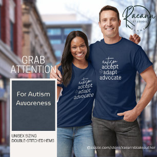 Camiseta Autismo Conciencia Aceptar Adaptar Defend