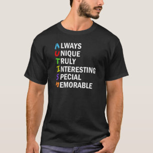 Camiseta Autismo Conciencia Acróstico Cuto Poema de palabra