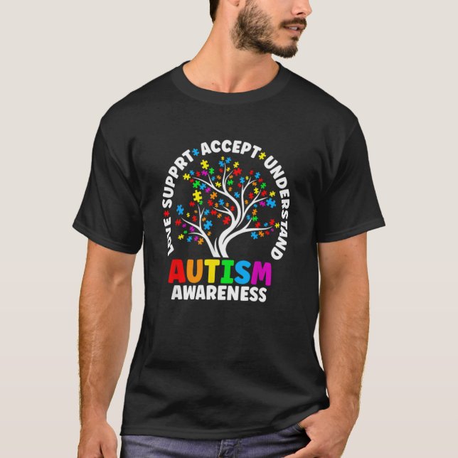 Camiseta Autismo Conciencia Amor Acepta Apoyo autista para (Anverso)