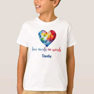 Camiseta Autismo Conciencia Amor No Necesita Palabras Perso