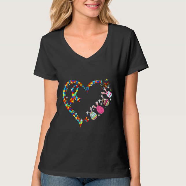 Camiseta Autismo Conciencia Amor Rompecabezas Corazón Pieza (Anverso)