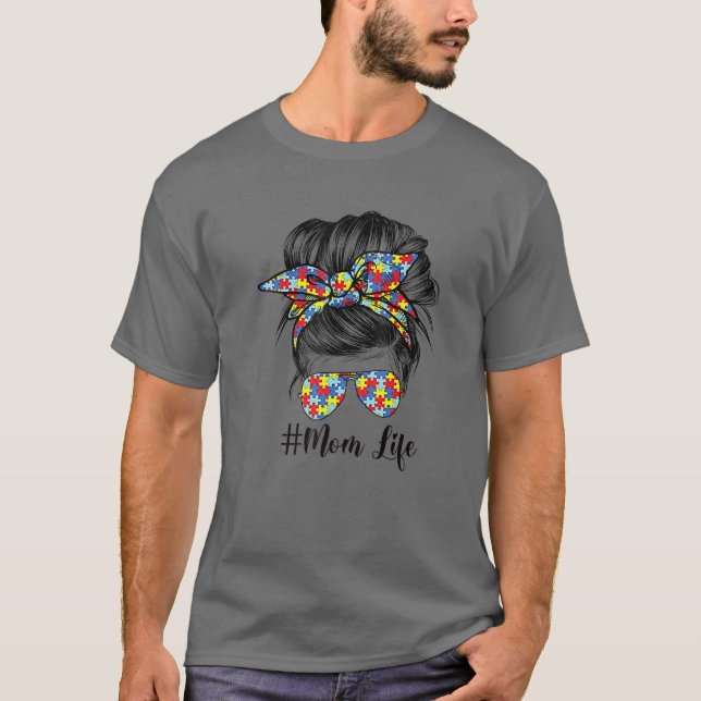 Camiseta Autismo Conciencia Autismo Mamá Vida Remediada Hai (Anverso)