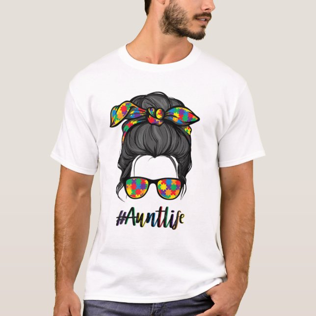 Camiseta Autismo Conciencia Autismo Mamá Vida Remediada Hai (Anverso)