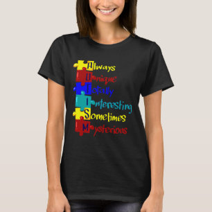 Camiseta Autismo Conciencia Autismo Rompecabezas de acrónim