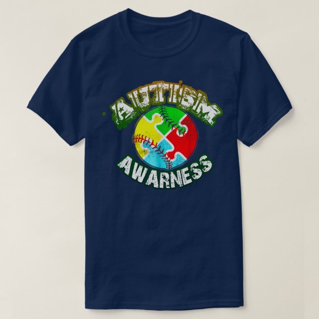 Camiseta Autismo Conciencia Autismo Rompecabezas de Concien (Diseño del anverso)