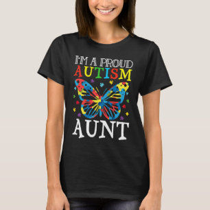 Camiseta Autismo Conciencia Butterfly Soy una orgullosa tía