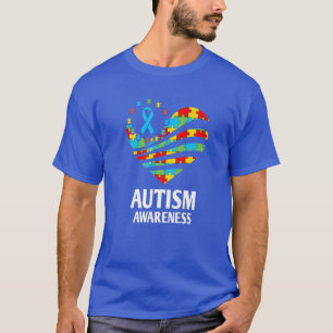 Camiseta Autismo Conciencia Corazón Apoyo a las mujeres aut