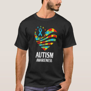 Camiseta Autismo Conciencia Corazón Apoyo a las mujeres aut