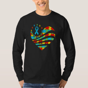 Camiseta Autismo Conciencia Corazón Apoyo Chica de niños au