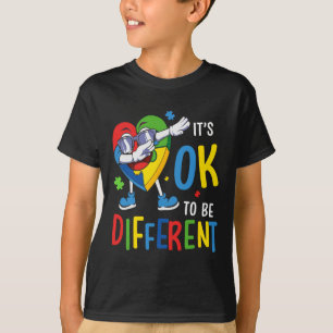 Camiseta Autismo Conciencia Corazón Dabbing Aceptancia Homb