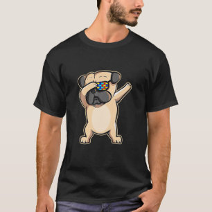 Camiseta Autismo Conciencia Dabbing Pug Dog Gafas de sol Ro
