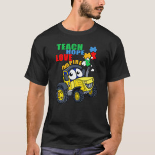 Camiseta Autismo Conciencia Enseñar Amor Esperanza Inspira