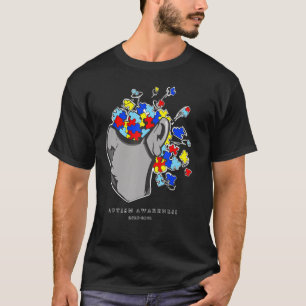 Camiseta Autismo Conciencia frente al rompecabezas de la má
