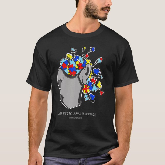 Camiseta Autismo Conciencia frente al rompecabezas de la má (Anverso)