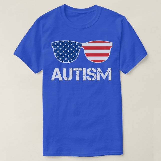 Camiseta Autismo Conciencia gafas de sol (Diseño del anverso)