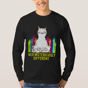 Camiseta Autismo Conciencia Gato Meditación Lotus Pose Cute