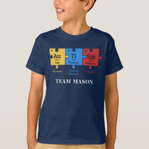 Camiseta Autismo Conciencia Geek de la Ciencia Personalizar