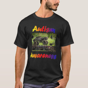 Camiseta Autismo Conciencia Habla Rompecabezas Camión Monst
