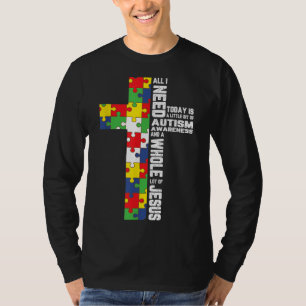 Camiseta Autismo Conciencia Jesús Cruzar el Rompecabezas Gu