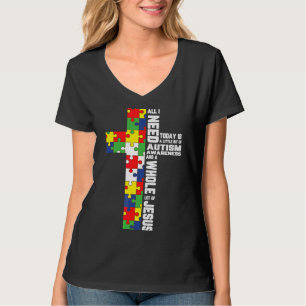 Camiseta Autismo Conciencia Jesús Cruzar el Rompecabezas Gu