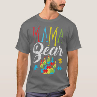 Camiseta Autismo Conciencia Mama Bear Puzzle Piece Premium