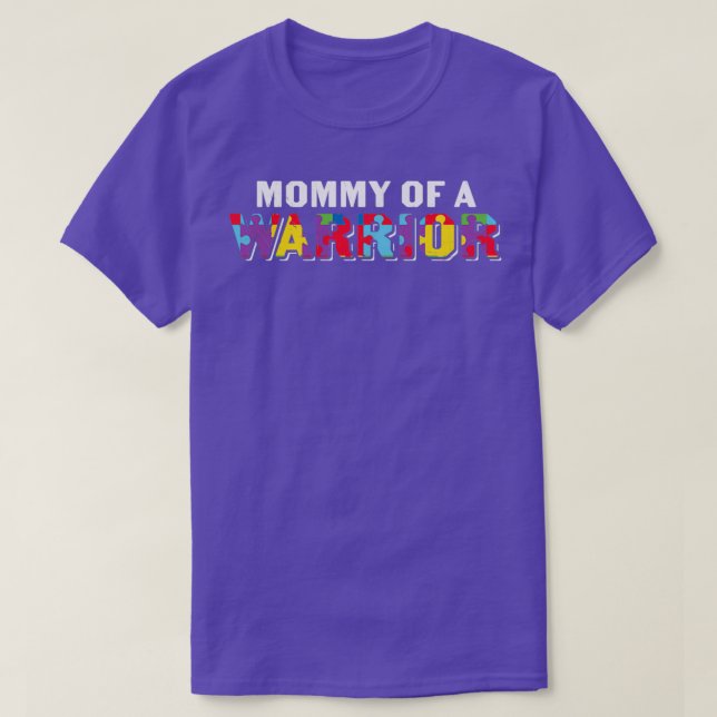 Camiseta Autismo Conciencia Mamá De Una Madre Guerrera Auti (Diseño del anverso)