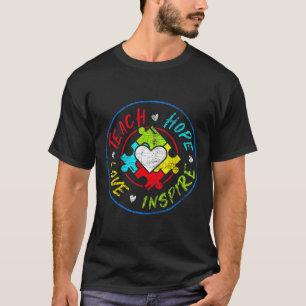 Camiseta Autismo Conciencia Mes El Amor Enseña Esperanza In
