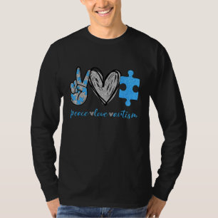 Camiseta Autismo Conciencia Mes Rompecabezas Pieza Paz Auto