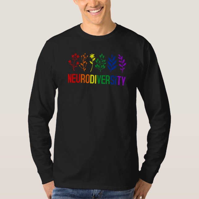 Camiseta Autismo Conciencia Neurodiversidad Flores Enseñanz (Anverso)