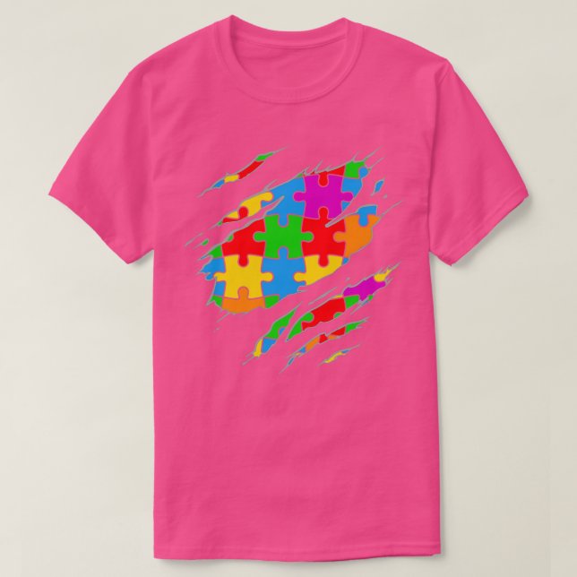 Camiseta Autismo Conciencia Niños Niño Autismo Poder de rom (Diseño del anverso)