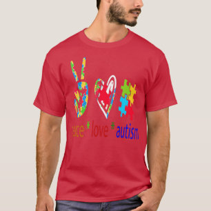 Camiseta Autismo Conciencia Paz Amor Autismo Conciencia