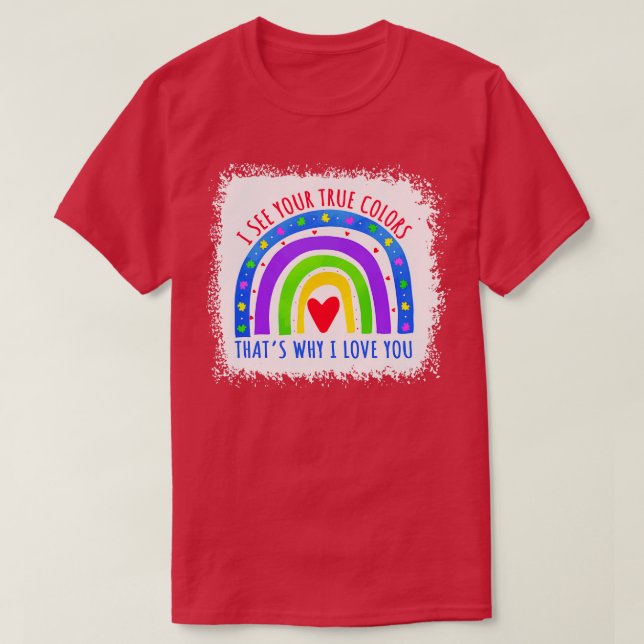 Camiseta Autismo Conciencia Pieza de rompecabezas del arcoi (Diseño del anverso)